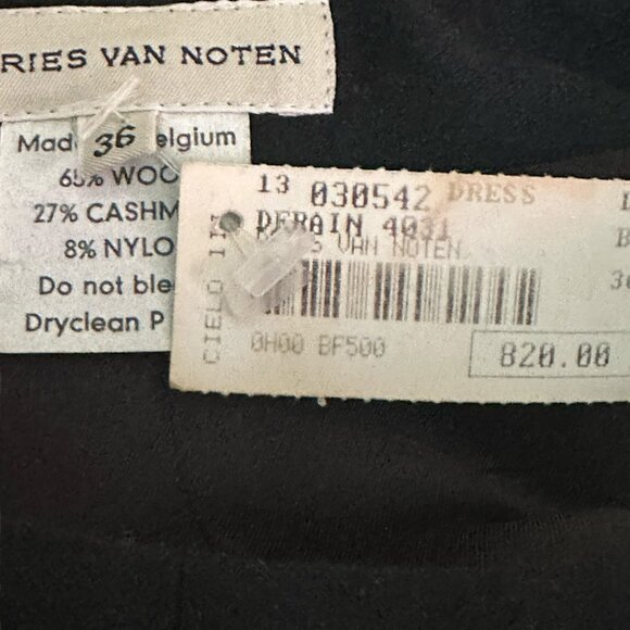 NWT Pristine Black Cashmere Dries Van Noten Dress - Picture 4 of 9